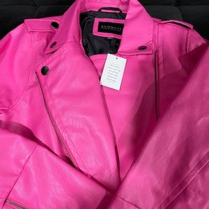 Brand new pink faux leather jacket